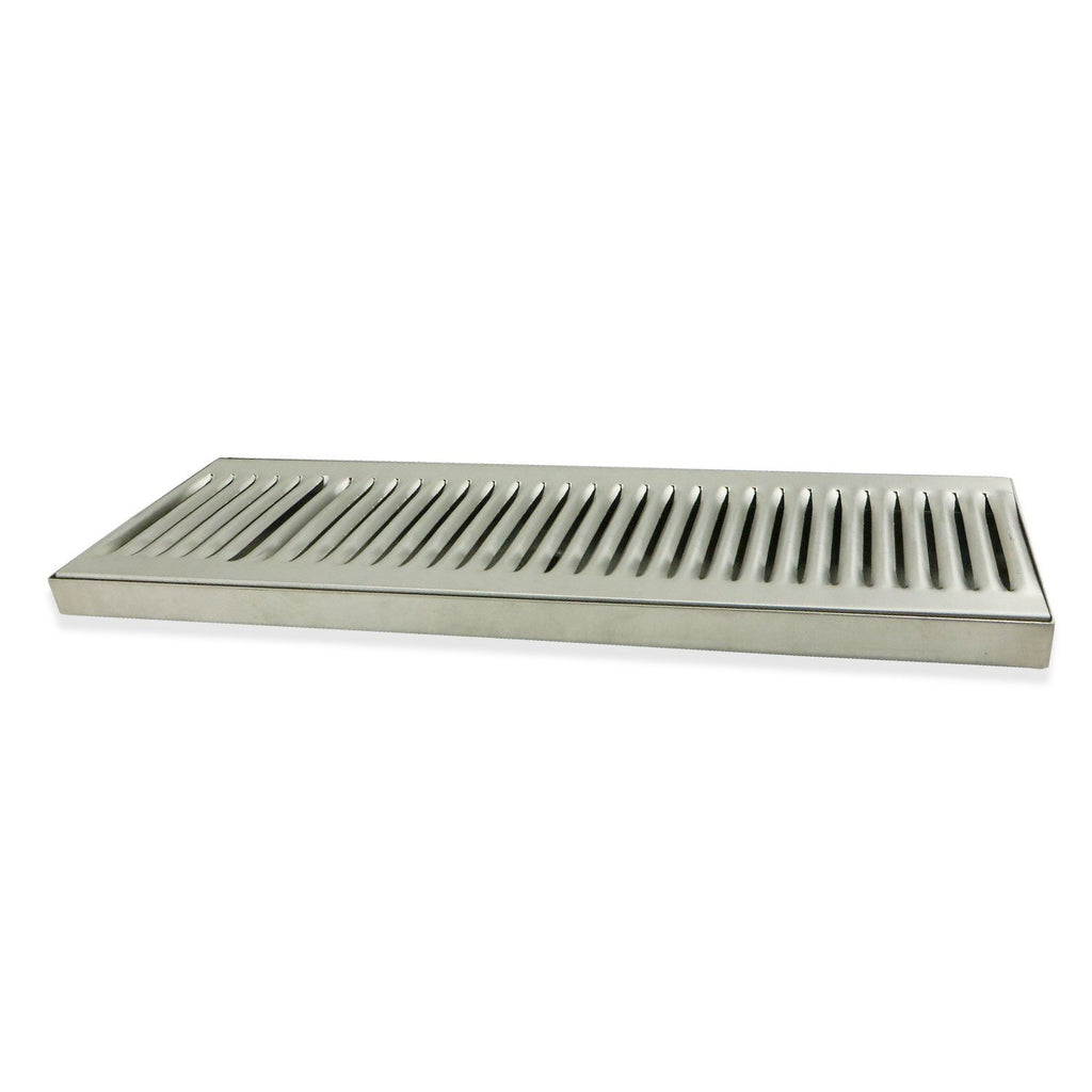 Stainless Steel Surface Mount Drip Tray with Drain 16" x 5" x 3/4