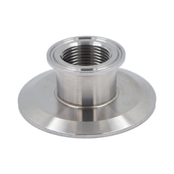 Stainless Steel Tri-Clover Concentric Threaded Cap Reducer - 3" TC X 1" TC (1" NPS)