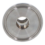 Stainless Steel Tri-Clover Threaded Cap Reducer - 1.5" TC X 3/4" TC (3/8" NPS)