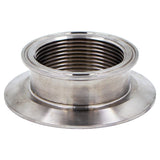 Stainless Steel Tri-Clover Threaded Cap Reducer - 4" TC X 3" TC (2 1/2" NPS)