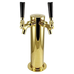 Polished Brass Double Faucet Beer Tower - Canadian Homebrewing Supplier - Free Shipping - Canuck Homebrew Supply