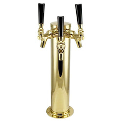 Polished Brass Triple Faucet Beer Tower - Canadian Homebrewing Supplier - Free Shipping - Canuck Homebrew Supply