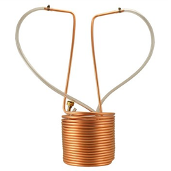 Keggle Immersion Wort Chiller - 50’ of 3/8” with Vinyl Tubing and Fittings)