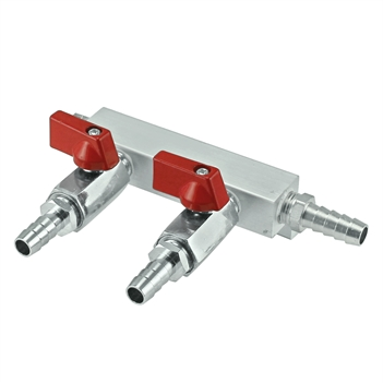 Micro Matic Aluminum Gas Distributor - 2 Way - 3/8" Barb