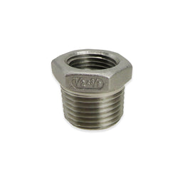 Stainless Steel Reducer Bushing - 1/2" MPT to 3/8" FPT