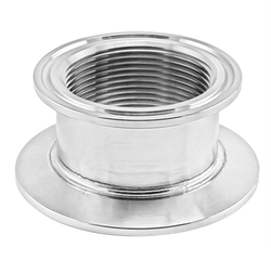 Stainless Steel Tri-Clover Concentric Threaded Cap Reducer - 2.5" TC X 2" TC - 1 1/2" NPS