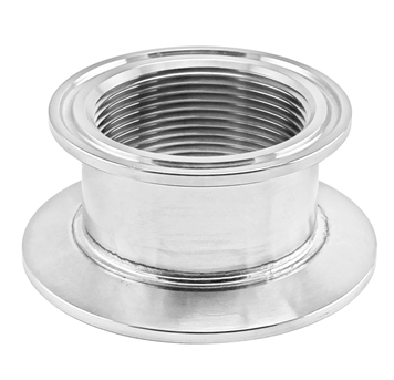 Stainless Steel Tri-Clover Concentric Threaded Cap Reducer - 2.5" TC X 2" TC - 1 1/2" NPS