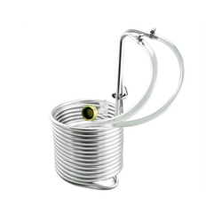 Compact Stainless Steel Immersion Wort Chiller - 25’ of 3/8” (Vinyl Tubing and Fittings)