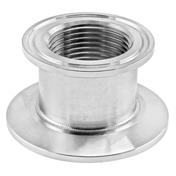 Stainless Steel Tri-Clover Concentric Threaded Cap Reducer - 2" TC X 1.5" TC (1" NPS)