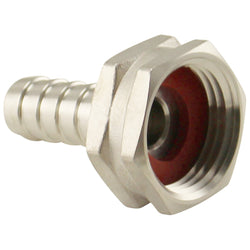 Stainless Steel Barbed Garden Hose Fitting - 1/2” Barb to Female Garden Hose