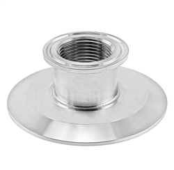 Stainless Steel Tri-Clover Concentric 1" NPS Threaded Cap Reducer - 3" TC X 1.5" TC