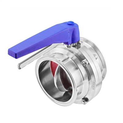 Stainless Steel Tri-Clover Butterfly Valve (Squeeze Trigger) - 4" TC