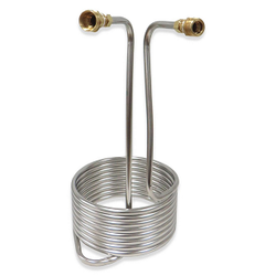 Stainless Steel Immersion Wort Chiller - 25’ of 3/8” (Garden Hose Fittings)