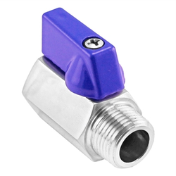 Stainless Steel Mini Ball Valve - 1/4" Male NPT X 1/4" Female NPT