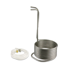 Stainless Steel Immersion Wort Chiller - 25' of 1/2"