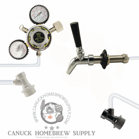 Single Tap Ball Lock Pass Through Faucet Setup - Canadian Homebrewing Supplier - Free Shipping - Canuck Homebrew Supply