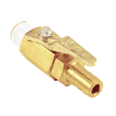 Taprite Brass Shut Off Valve With Check Valve - 1/4" Male NPT X 3/8" OD Barb